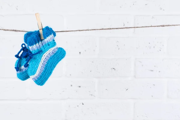 Knitted baby socks — Stock Photo, Image