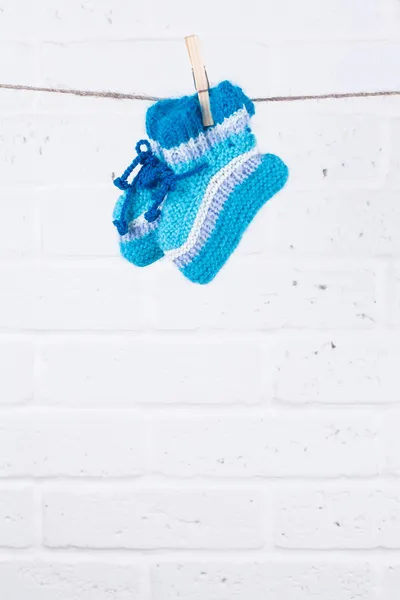 Gebreide baby sokken — Stockfoto