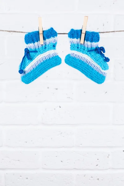 Knitted baby socks — Stock Photo, Image