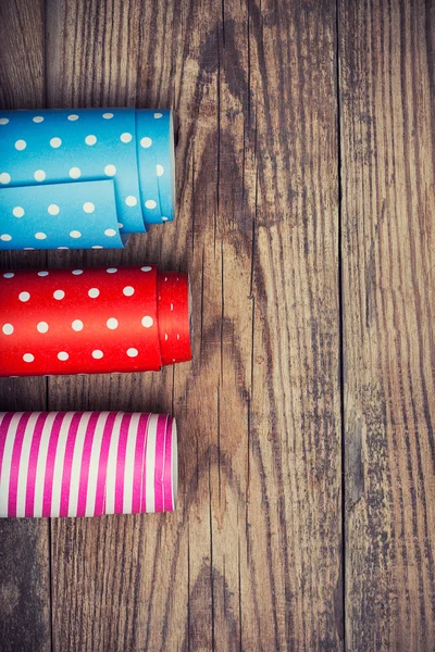 Rolls of colored wrapping paper — Stock Photo, Image