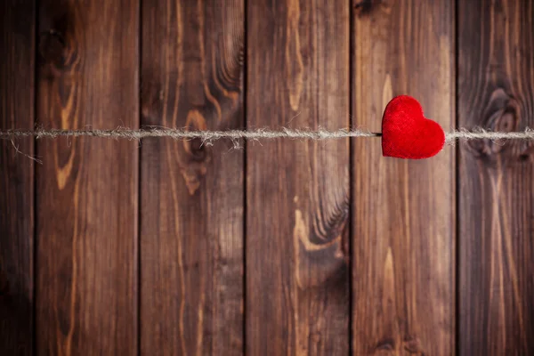 Red fabric heart — Stock Photo, Image