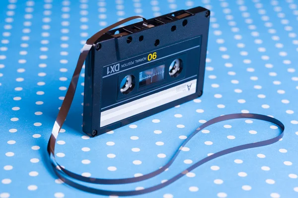 Cassete de áudio com fita magnética — Fotografia de Stock