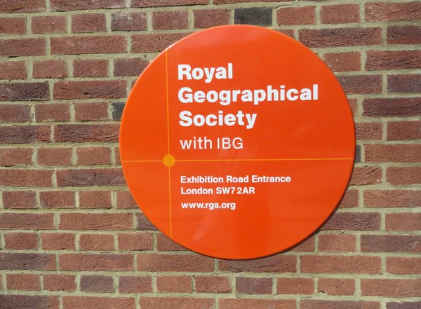 Royal Geographical Society sign — Stock Photo, Image