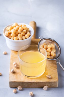 Nohut Aquafaba, vejetaryen yumurtası, krema pişirmek için. 