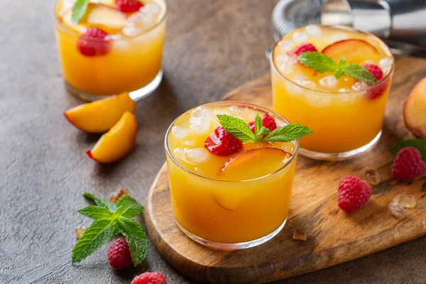 Peach raspberry summer refreshing drink, beverage, cocktail