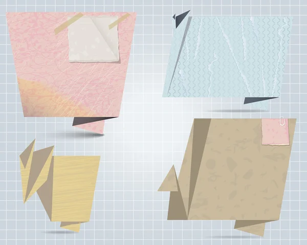 Origami Banner aus altem Papier — Stockvektor