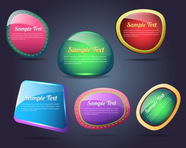 renkli vektör simge afiş şekil kümesi