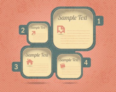 vintage kabarcık Banner vektör arka plan tasarımı sayılı