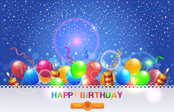 Illustrazione vettoriale di Happy birthday card design — Vettoriale Stock