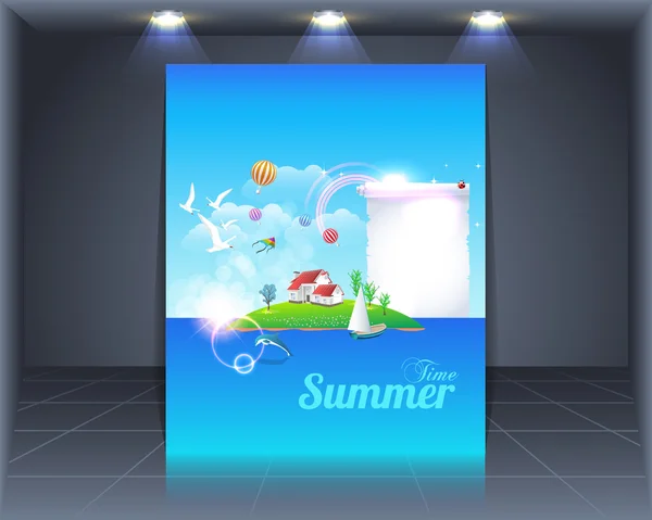 Sjabloon voor zomertijd folder vector — Stockvector