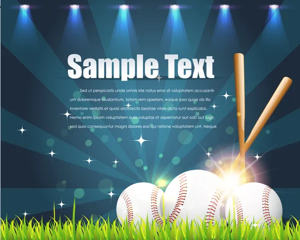 Baseball tema cielo lucido vettoriale Design — Vettoriale Stock