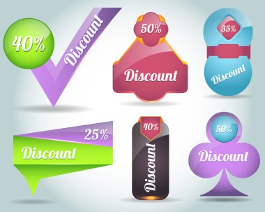 renkli vektör simge afiş şekil kümesi