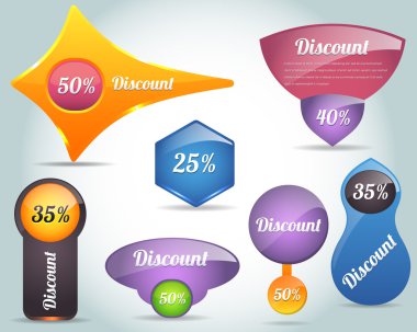 renkli vektör simge afiş şekil kümesi