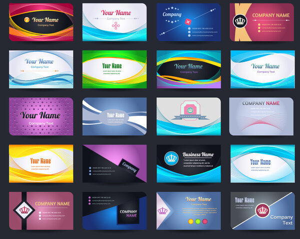 Векторный набор дизайна визитных карточек - 20 штук
