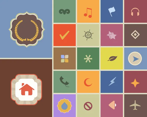 Vintage style buntes web icon set 03 — Stockvektor