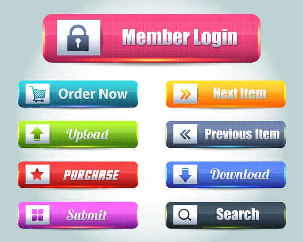 Conjunto de botones de vectores de elementos web — Archivo Imágenes Vectoriales