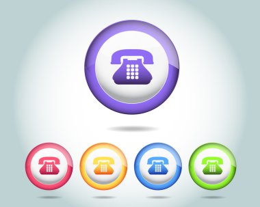 vektör küre telefon simgesi düğmesini