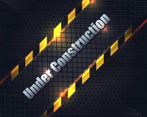 En construcción Fondo metálico Diseño vectorial — Vector de stock