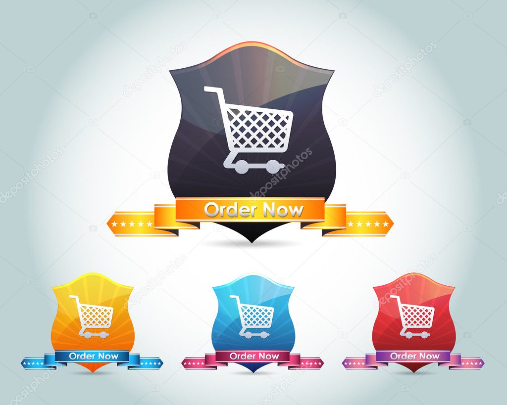 Set of colorful glossy icon vector Basket Icon