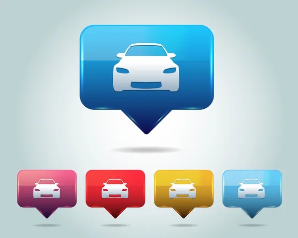 Car Icon Button Vector Design Multicolored — Stock Vector