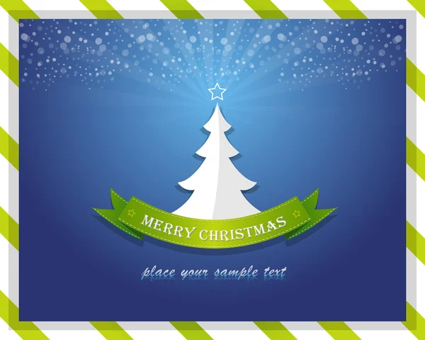 Merry Christmas Tree Vector Card — Stock Vector