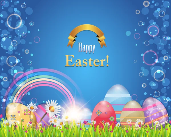 Mutlu Paskalya arka plan afiş kart vektör