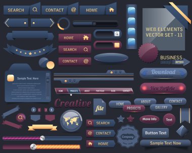 Web öğeleri tasarım kümesi vektör