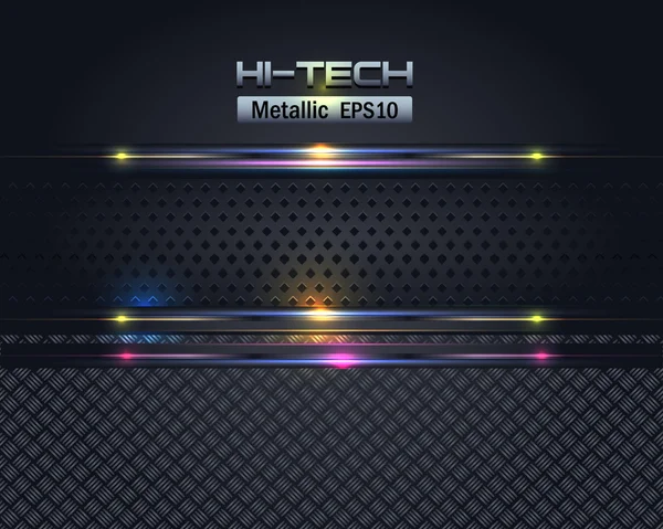 Hi-Tech Metallic Background Vector Design — Stock Vector