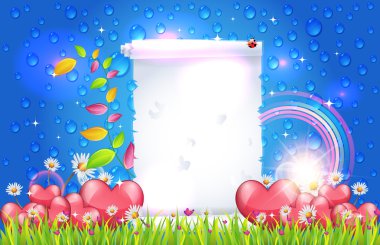 güzel gökkuşağı tabela - vektör çizim