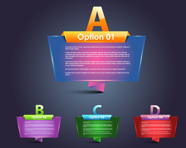 Абстрактный нумерованный пузырь Оригами Векторный фон
