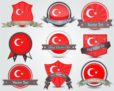 Türkiye'nin bayrak rozetleri seti