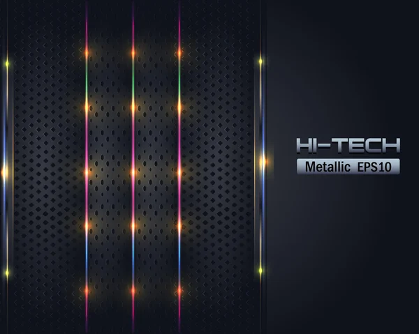 Hallo-tech metallischer Hintergrund Vektor-Design — Stockvektor