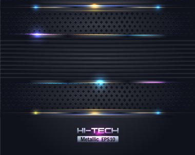 Hi-Tech Metallic Background Vector Design clipart