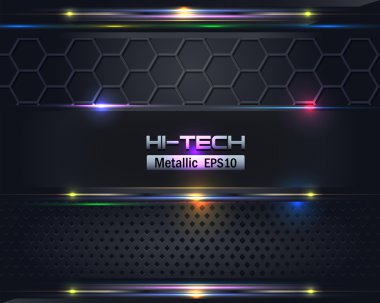 Hi-Tech Metallic Background Vector Design