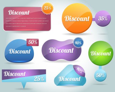 renkli vektör simge afiş şekil 02 set