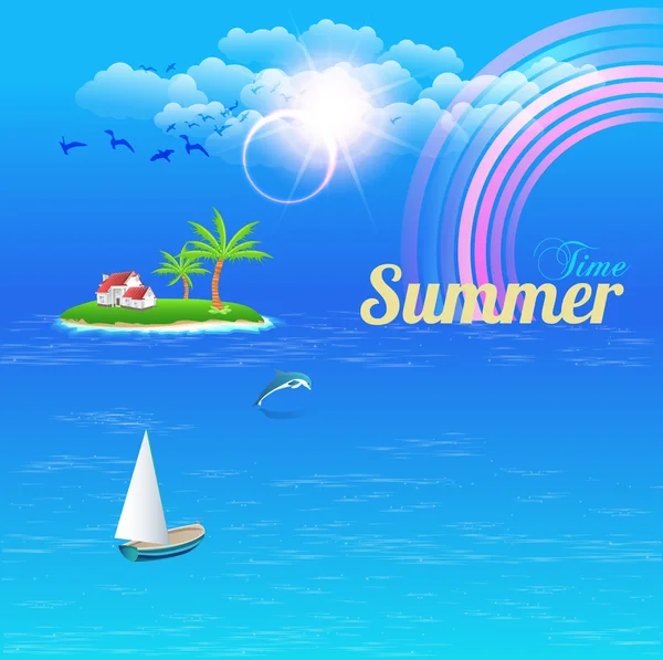 Summer Time Vector Design — Stock Vector