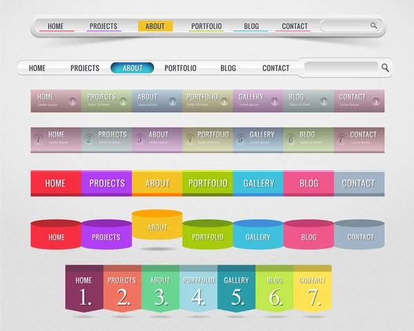 Web 元素矢量标头 & 导航模板设置 03 — 图库矢量图片