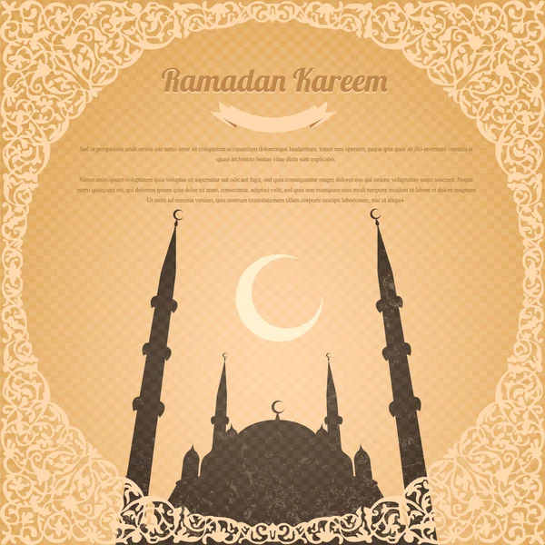 Ramadán Kareem Vector Diseño Antiguo Papel Fondo — Archivo Imágenes Vectoriales