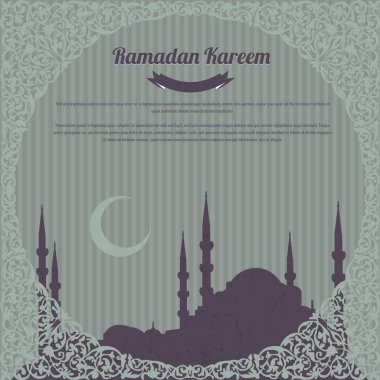 Ramazan kareem vektör tasarım eski kağıt arka plan