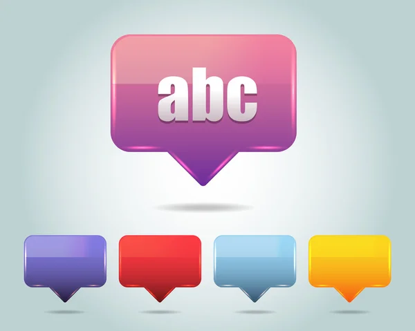 Vector brillante abc icono botón y multicolor — Archivo Imágenes Vectoriales