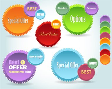 renkli vektör simge afiş şekil kümesi