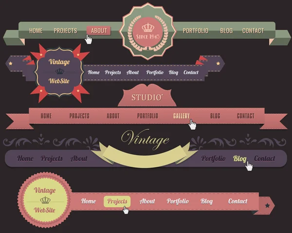 Web Elements Vector Header & Set — стоковый вектор
