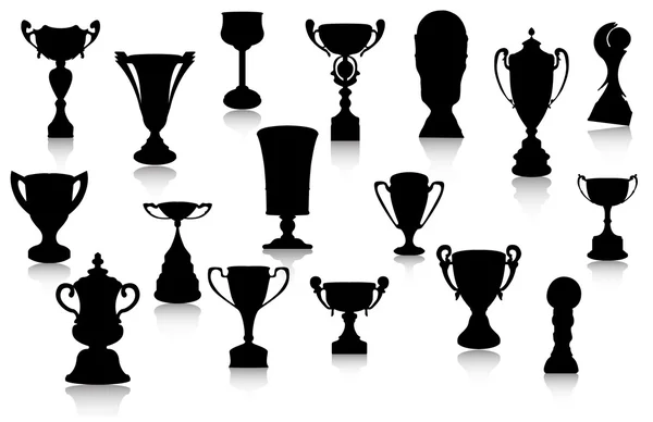 Vector Cup Silhouette Set — Stock Vector