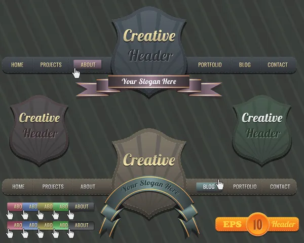 Web Elements Vector Header & Set — стоковый вектор