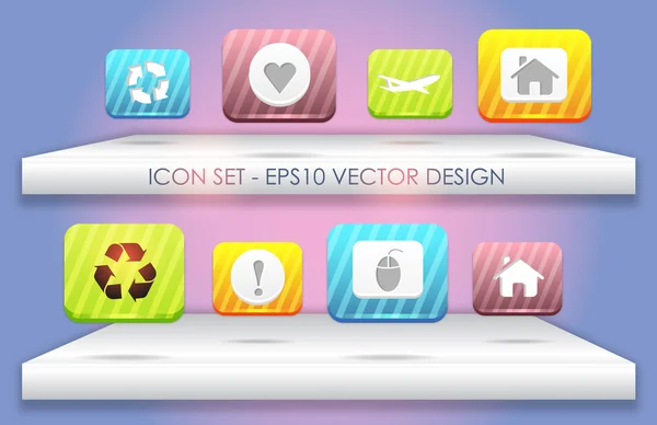 Conjunto de iconos vectoriales multicolores — Vector de stock