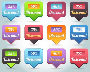 renkli vektör simge afiş şekil kümesi