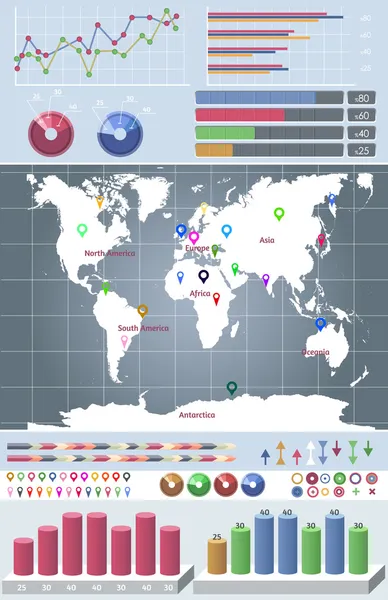 Web - éléments d'infographie conception vectorielle — Image vectorielle