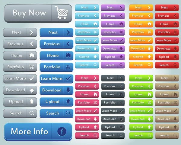 Conjunto de botones de vectores de elementos web — Archivo Imágenes Vectoriales