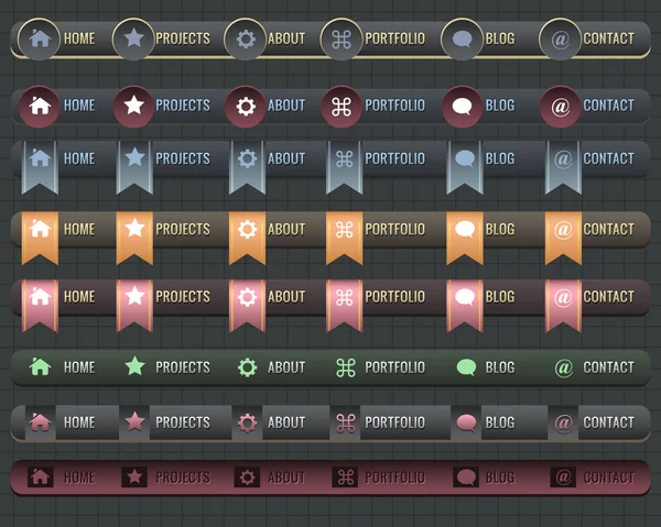 Web elements vektor huvudet & navigering mallar set — Stock vektor