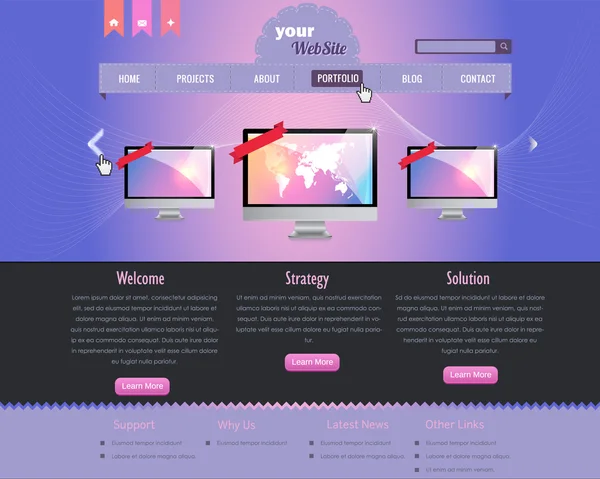 ウェブサイトのデザインのベクトルの要素 — ストックベクタ